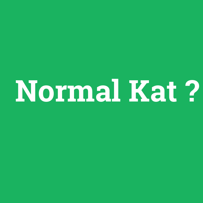 Normal Kat, Normal Kat nedir ,Normal Kat ne demek