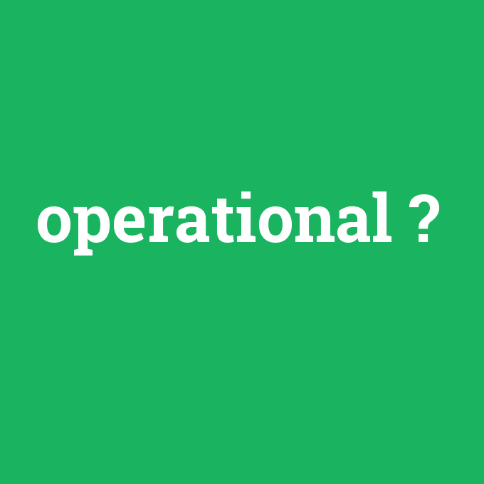 operational, operational nedir ,operational ne demek