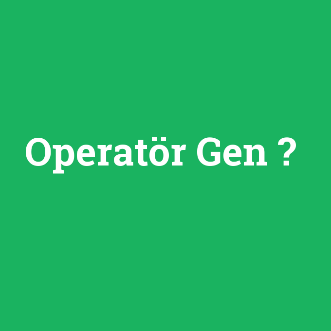 Operatör Gen, Operatör Gen nedir ,Operatör Gen ne demek