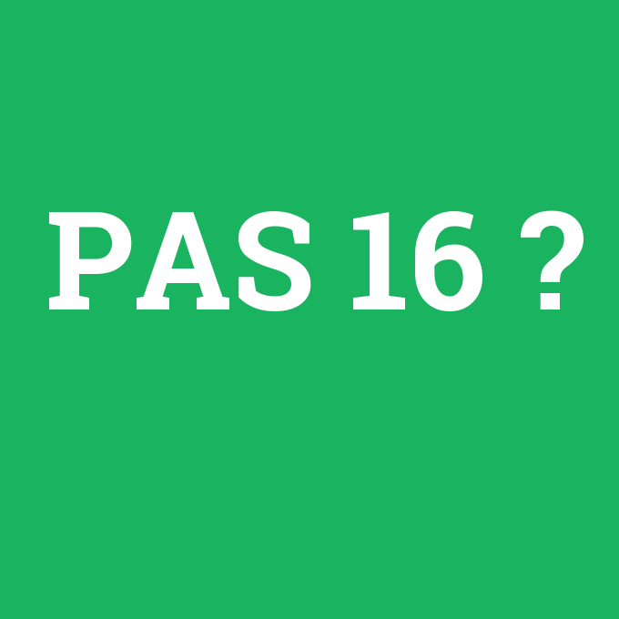 PAS 16, PAS 16 nedir ,PAS 16 ne demek