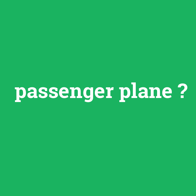 passenger plane, passenger plane nedir ,passenger plane ne demek