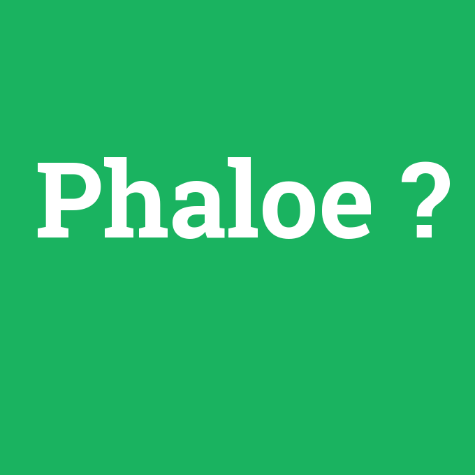 Phaloe, Phaloe nedir ,Phaloe ne demek