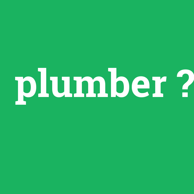 plumber, plumber nedir ,plumber ne demek
