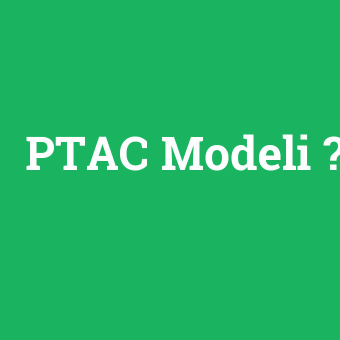 PTAC Modeli, PTAC Modeli nedir ,PTAC Modeli ne demek