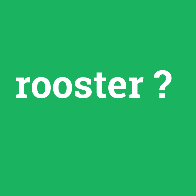rooster, rooster nedir ,rooster ne demek