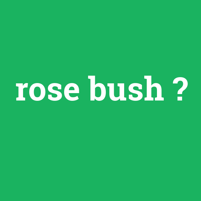 rose bush, rose bush nedir ,rose bush ne demek