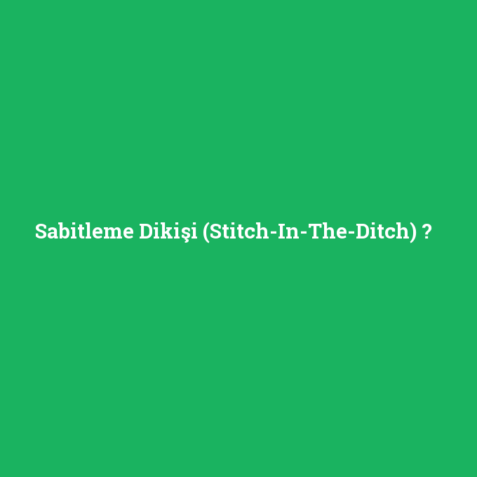 Sabitleme Dikişi (Stitch-In-The-Ditch), Sabitleme Dikişi (Stitch-In-The-Ditch) nedir ,Sabitleme Dikişi (Stitch-In-The-Ditch) ne demek