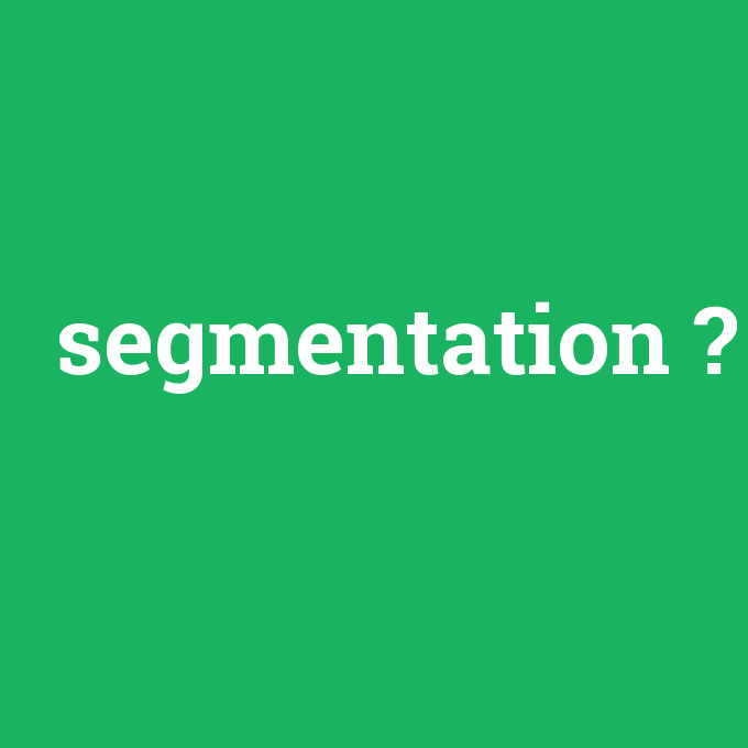 segmentation, segmentation nedir ,segmentation ne demek