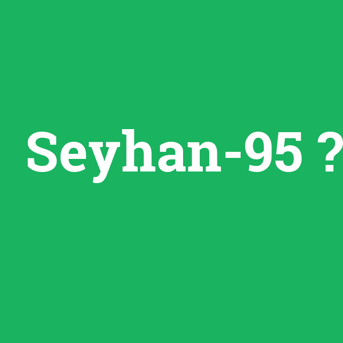 Seyhan-95, Seyhan-95 nedir ,Seyhan-95 ne demek