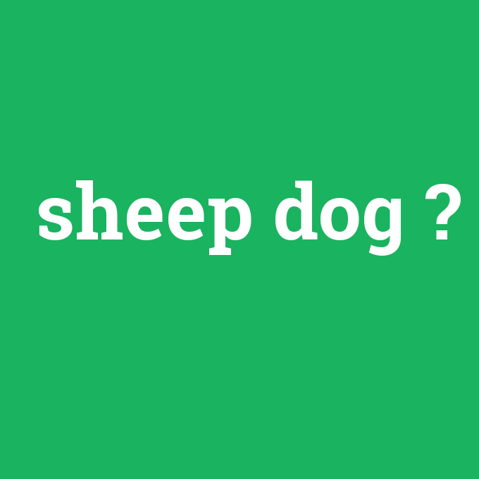 sheep dog, sheep dog nedir ,sheep dog ne demek