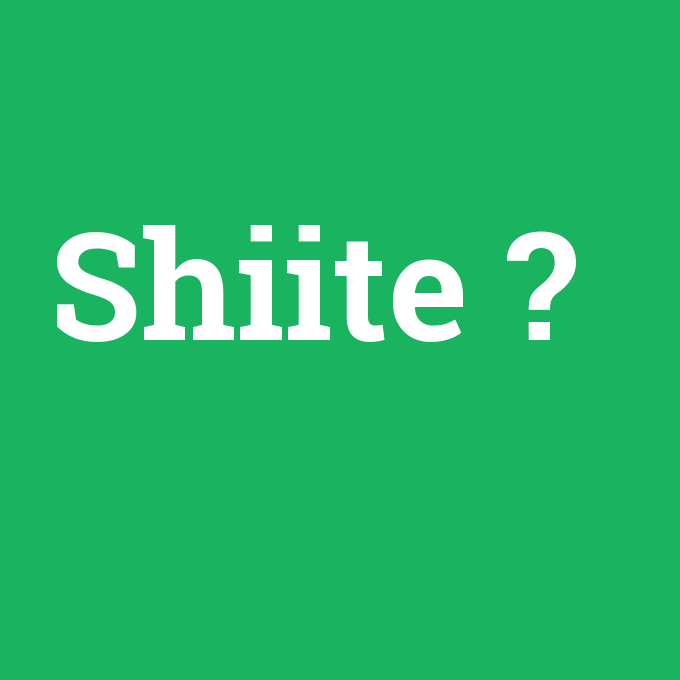 Shiite, Shiite nedir ,Shiite ne demek