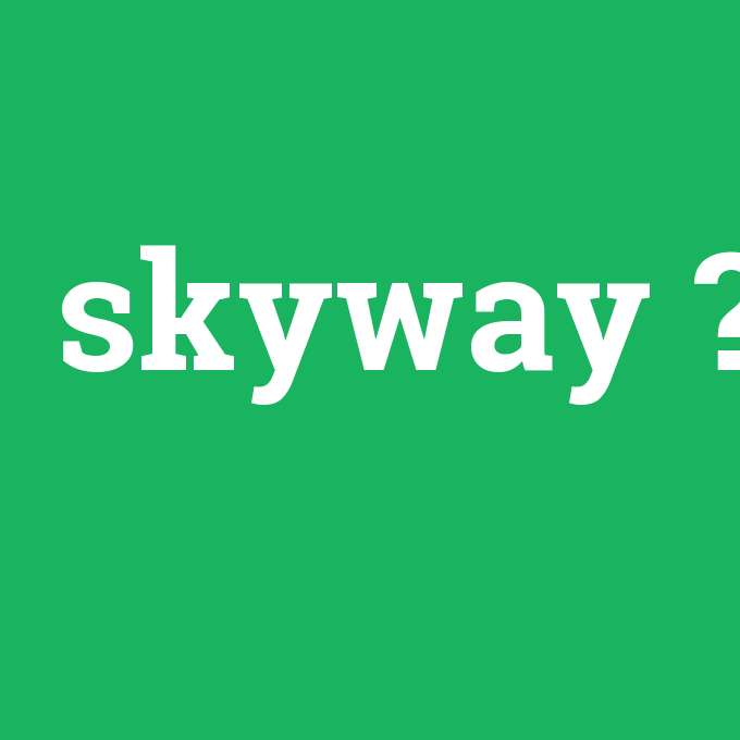 skyway, skyway nedir ,skyway ne demek