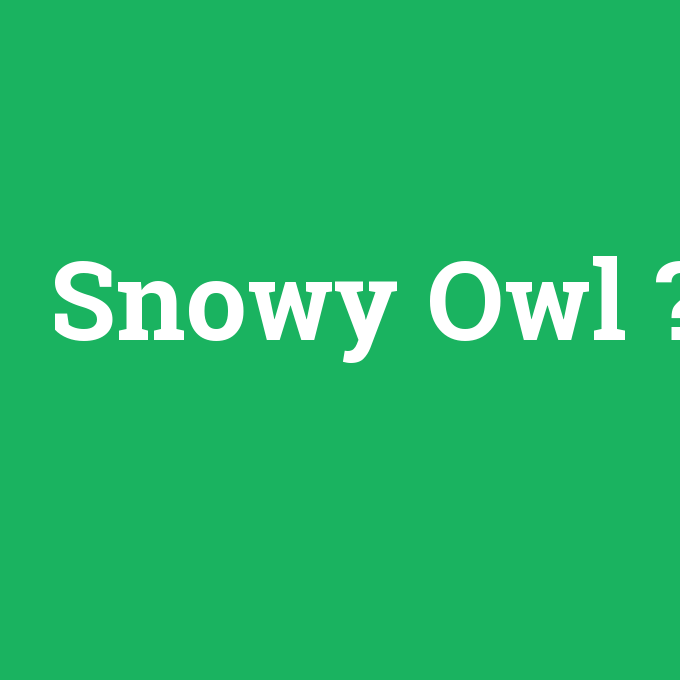 Snowy Owl, Snowy Owl nedir ,Snowy Owl ne demek