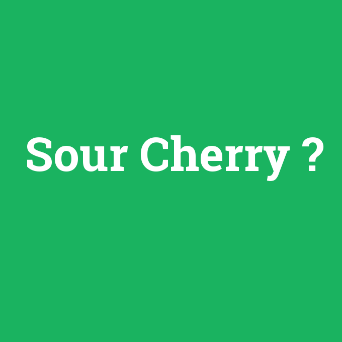Sour Cherry, Sour Cherry nedir ,Sour Cherry ne demek