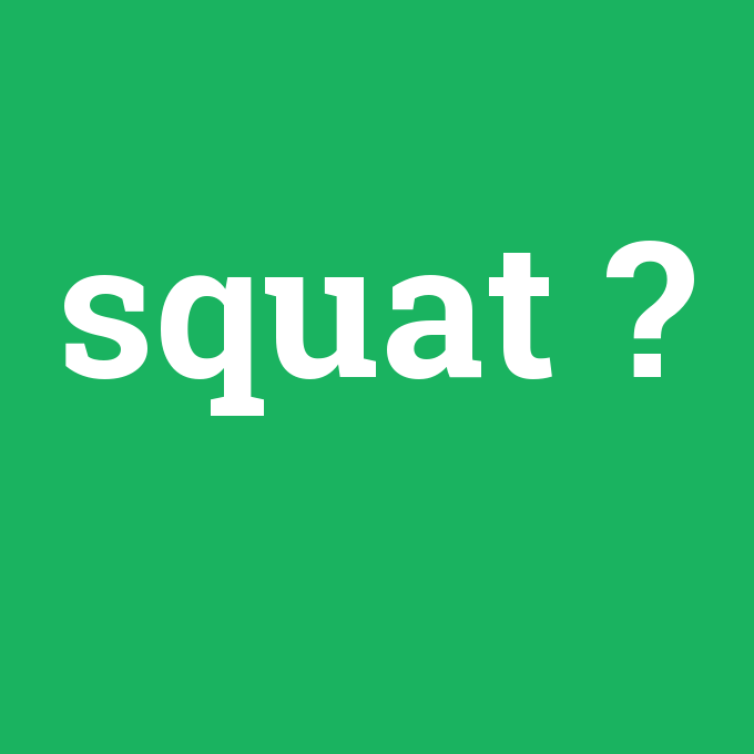 squat, squat nedir ,squat ne demek