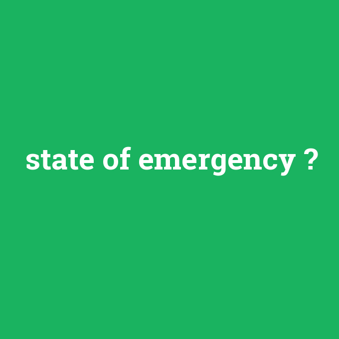 state of emergency, state of emergency nedir ,state of emergency ne demek
