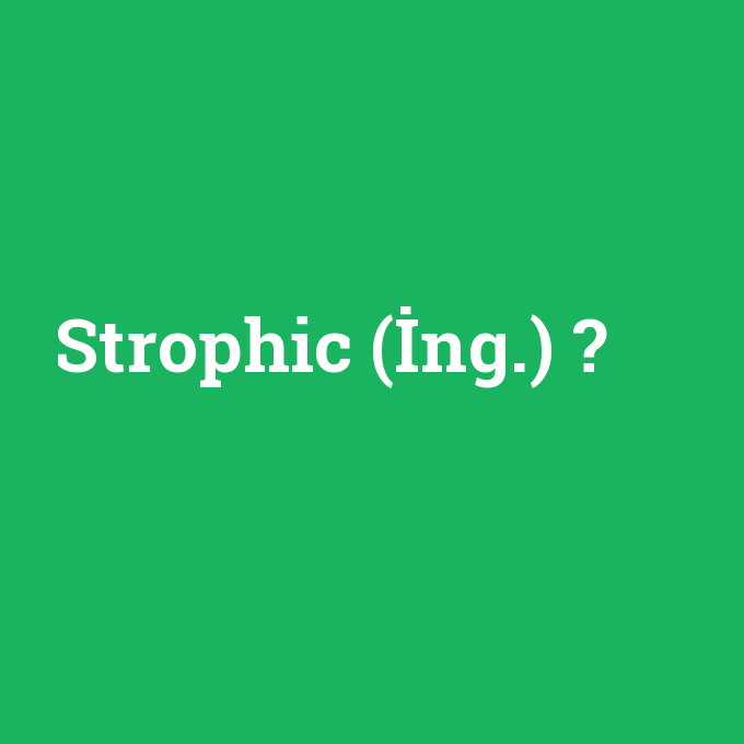 Strophic (İng.), Strophic (İng.) nedir ,Strophic (İng.) ne demek