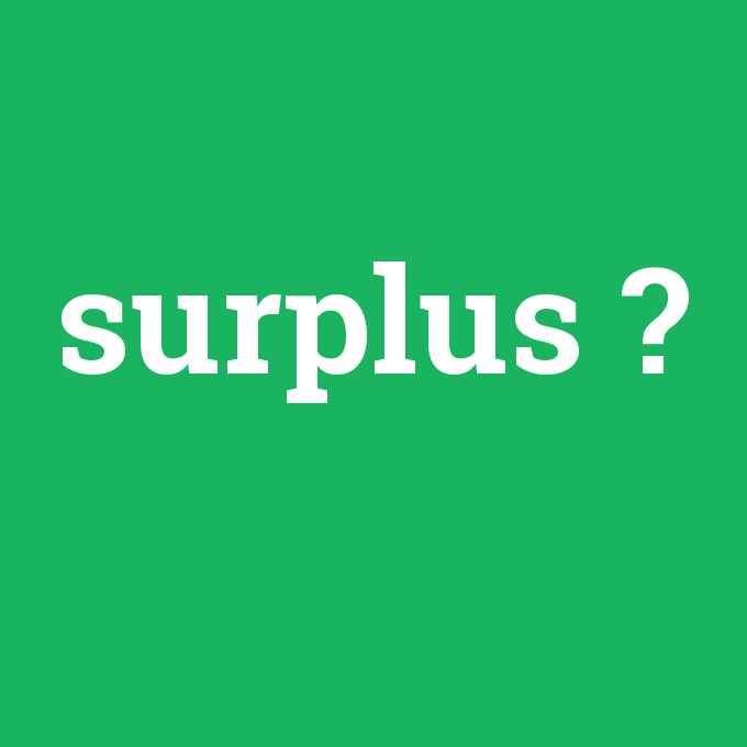 surplus, surplus nedir ,surplus ne demek