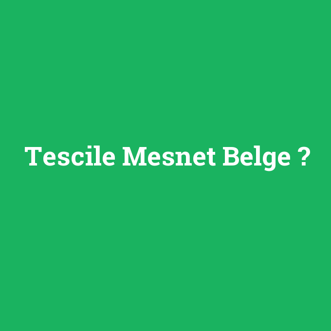 Tescile Mesnet Belge, Tescile Mesnet Belge nedir ,Tescile Mesnet Belge ne demek
