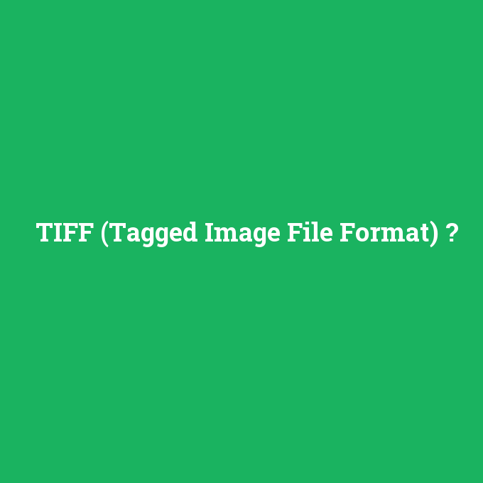TIFF (Tagged Image File Format), TIFF (Tagged Image File Format) nedir ,TIFF (Tagged Image File Format) ne demek