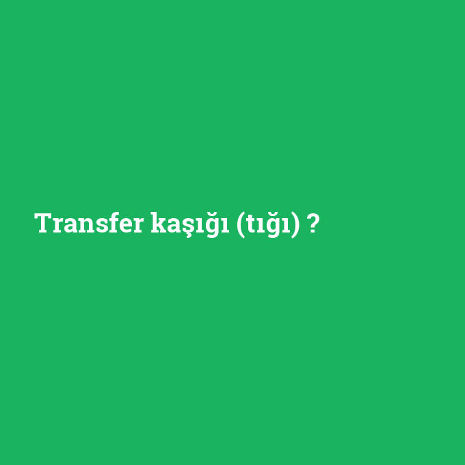 Transfer kaşığı (tığı), Transfer kaşığı (tığı) nedir ,Transfer kaşığı (tığı) ne demek