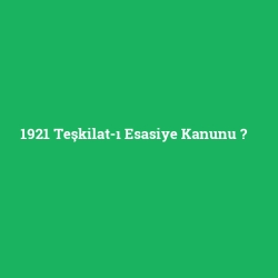 1921 Teşkilat-ı Esasiye Kanunu foto galeri