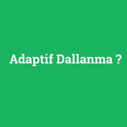 Adaptif Dallanma