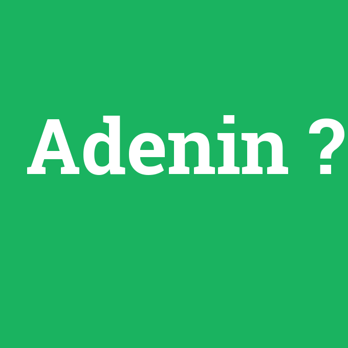 Adenin, Adenin nedir ,Adenin ne demek