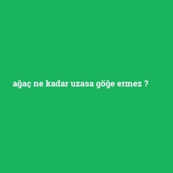 ağaç ne kadar uzasa göğe ermez