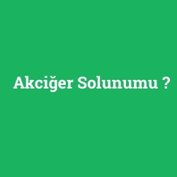 Akciğer Solunumu foto galeri