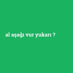 al aşağı vur yukarı