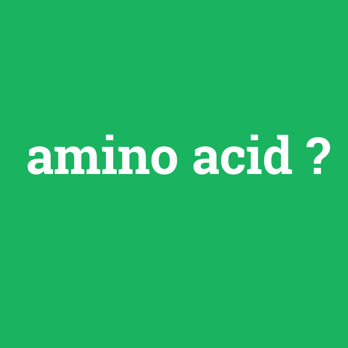 amino acid, amino acid nedir ,amino acid ne demek
