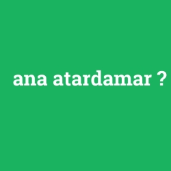 ana atardamar