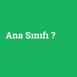 Ana Sınıfı
