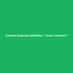 Anadolu Kadınları Müdafaa-i Vatan Cemiyeti