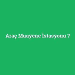 Araç Muayene İstasyonu