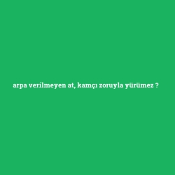 arpa verilmeyen at, kamçı zoruyla yürümez