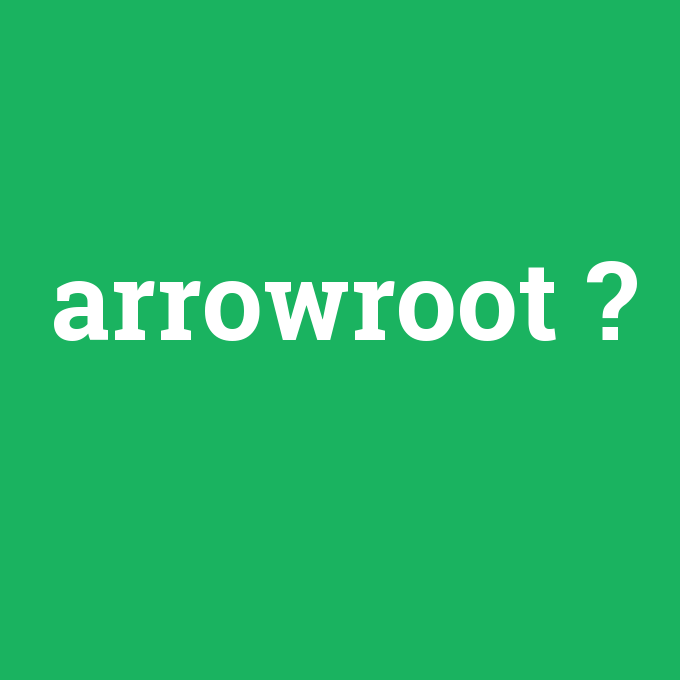 arrowroot, arrowroot nedir ,arrowroot ne demek
