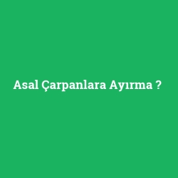 Asal Çarpanlara Ayırma foto galeri