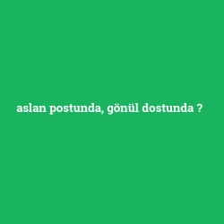 aslan postunda, gönül dostunda