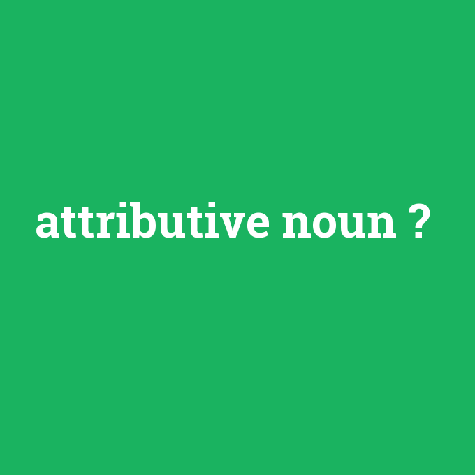 attributive noun, attributive noun nedir ,attributive noun ne demek