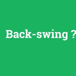 Back-swing foto galeri
