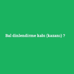 Bal dinlendirme kabı (kazanı)