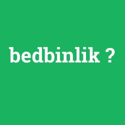 bedbinlik