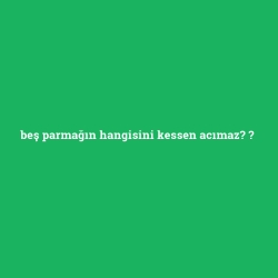 beş parmağın hangisini kessen acımaz?