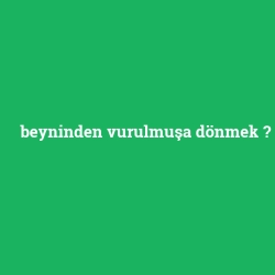 beyninden vurulmuşa dönmek