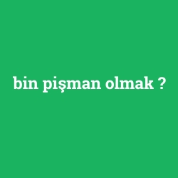 bin pişman olmak