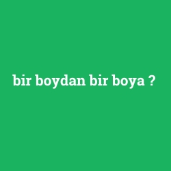bir boydan bir boya