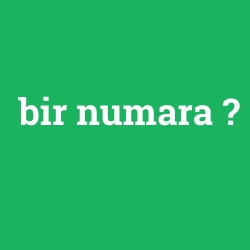 bir numara