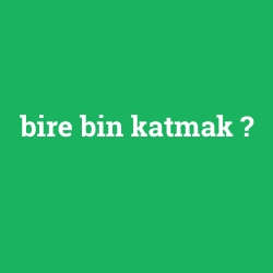 bire bin katmak